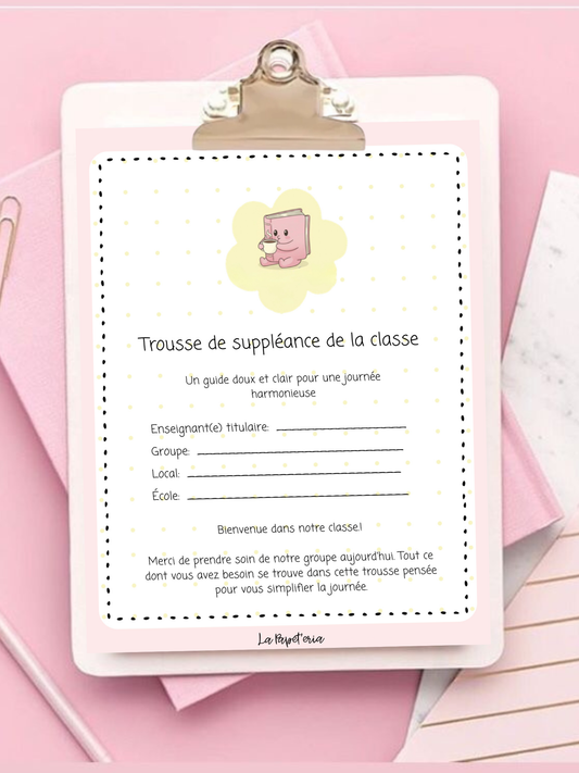 Trousse de suppléance (Titulaire)